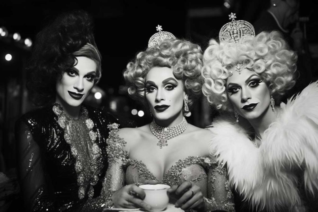 Vintage photo of drag performers