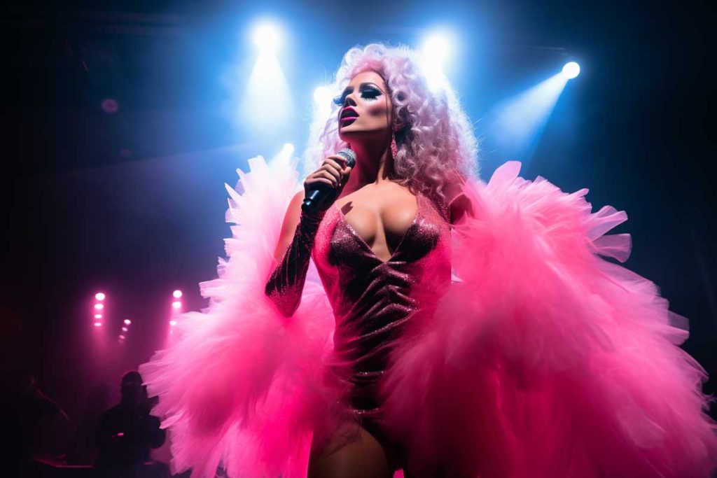 Drag performer on stage