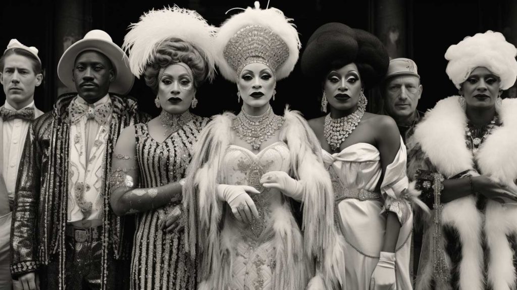 Historical photo of drag performers