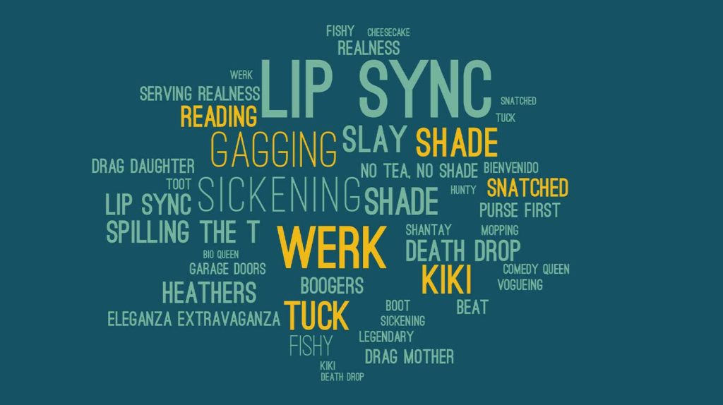Words related to drag vocabulary