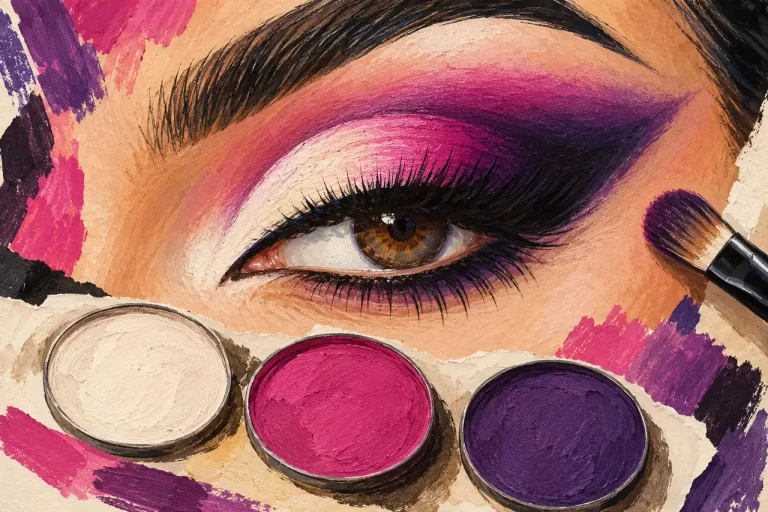 A conceptual eyelid colour study with light, mid-tone and depth kept separate from the eye opening.