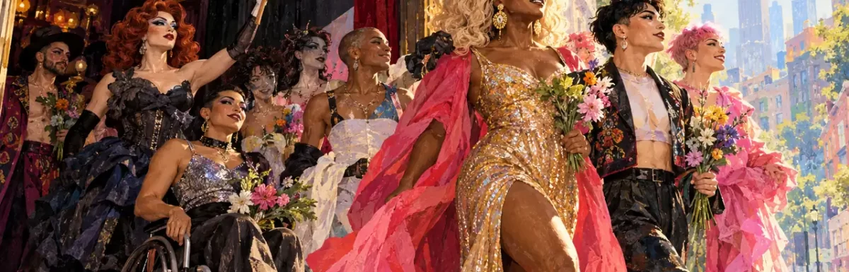 An original symbolic illustration of drag, community solidarity and visibility.