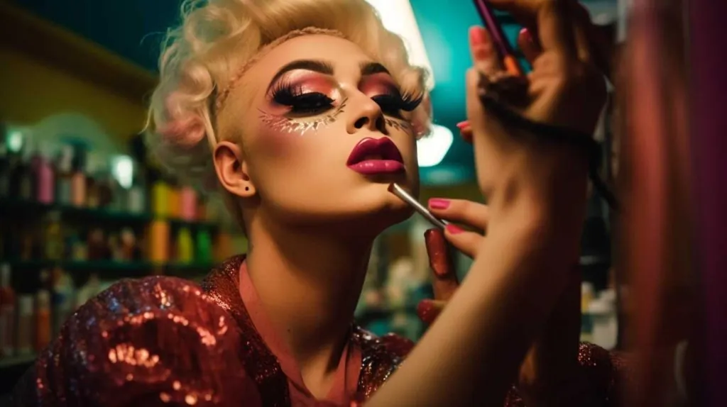 Drag queen in futuristic makeup