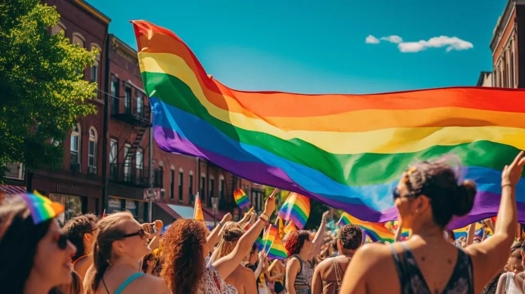 People celebrating at a Pride parade